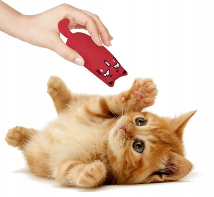 CAT TOY PLUSH SQUEAKY CAT + CATNIP 15 CM Brand Hurtnet