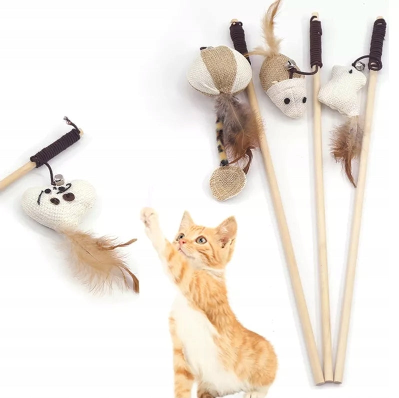 CAT TOY ROD MOUSE WITH FEATHERS EAN (GTIN) 5903957292366