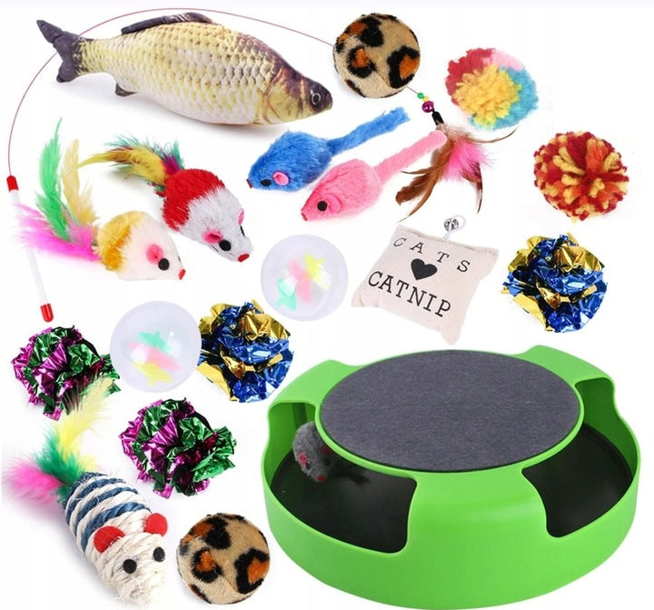 CAT TOY SET SCRATCHER WITH MOUSE TOYS 2in1 For Playing and Scratching 19 Brand Reddy Zoo