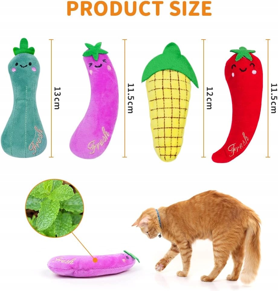 CAT TOYS 4 PIECES PLUSH CATNIP INTERACTIVE CARTOON Brand no brand