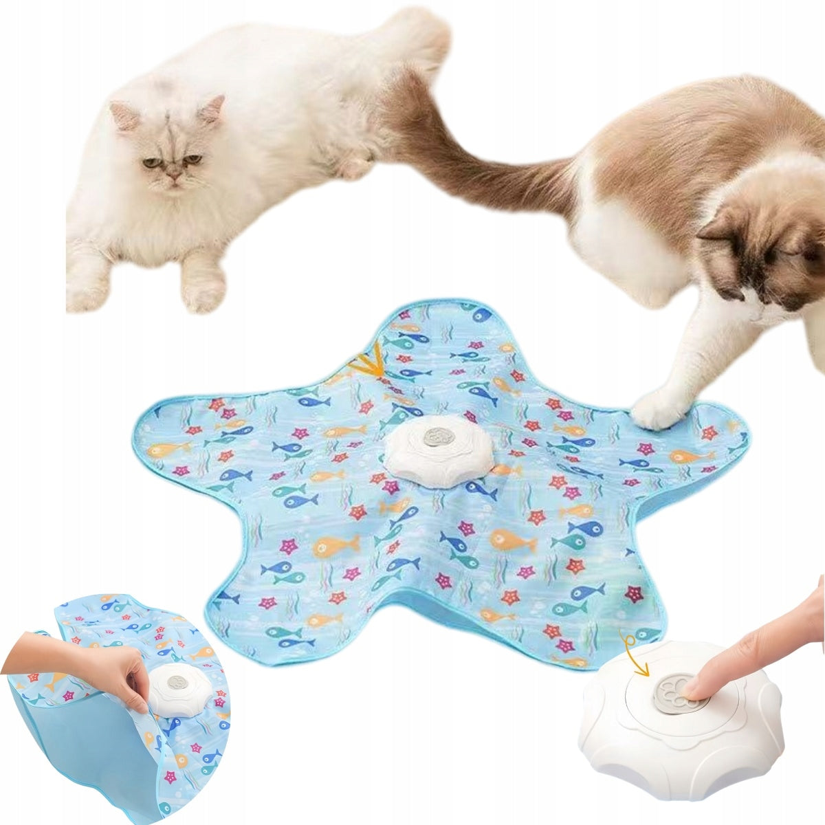 CAT TOYS INTERACTIVE AUTOMATIC MAT LONG WORKING TIME+2PCS FISHING ROD