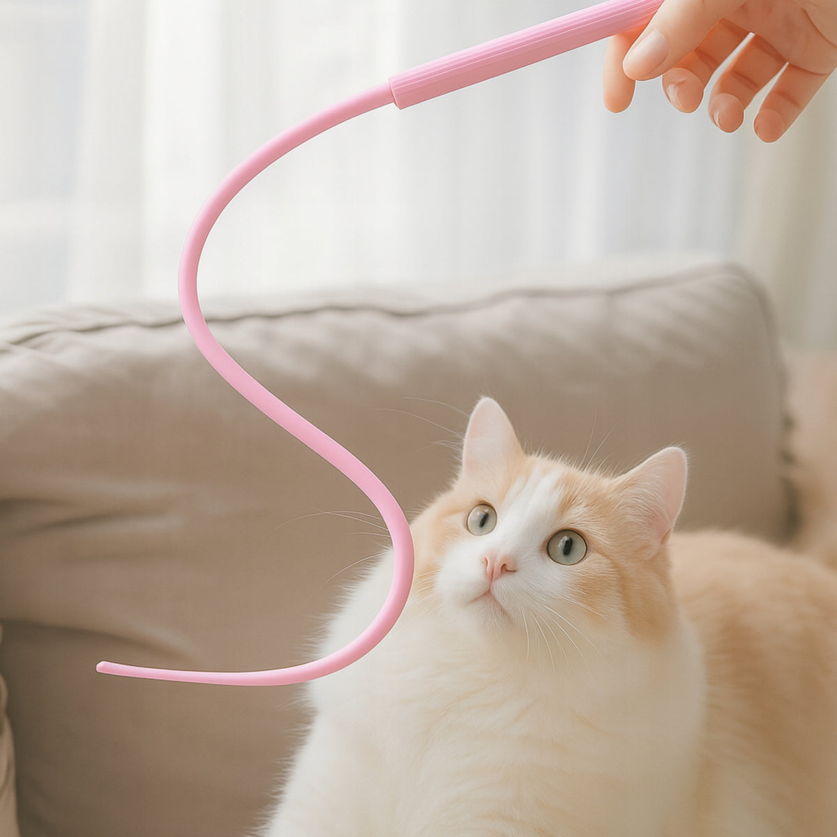 CAT TOYS - INTERACTIVE ROD IN THE SHAPE OF A MOUSE TAIL SIEMIEC Brand SIEMIEC
