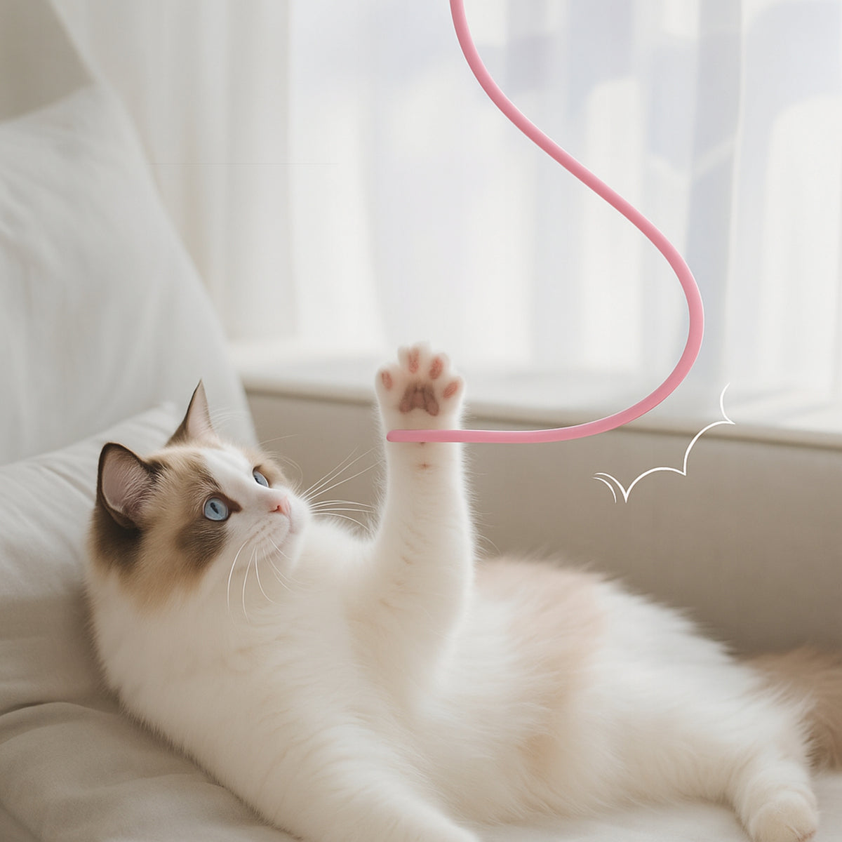 CAT TOYS - INTERACTIVE ROD IN THE SHAPE OF A MOUSE TAIL SIEMIEC Manufacturer code WĘDKA DLA KOTA
