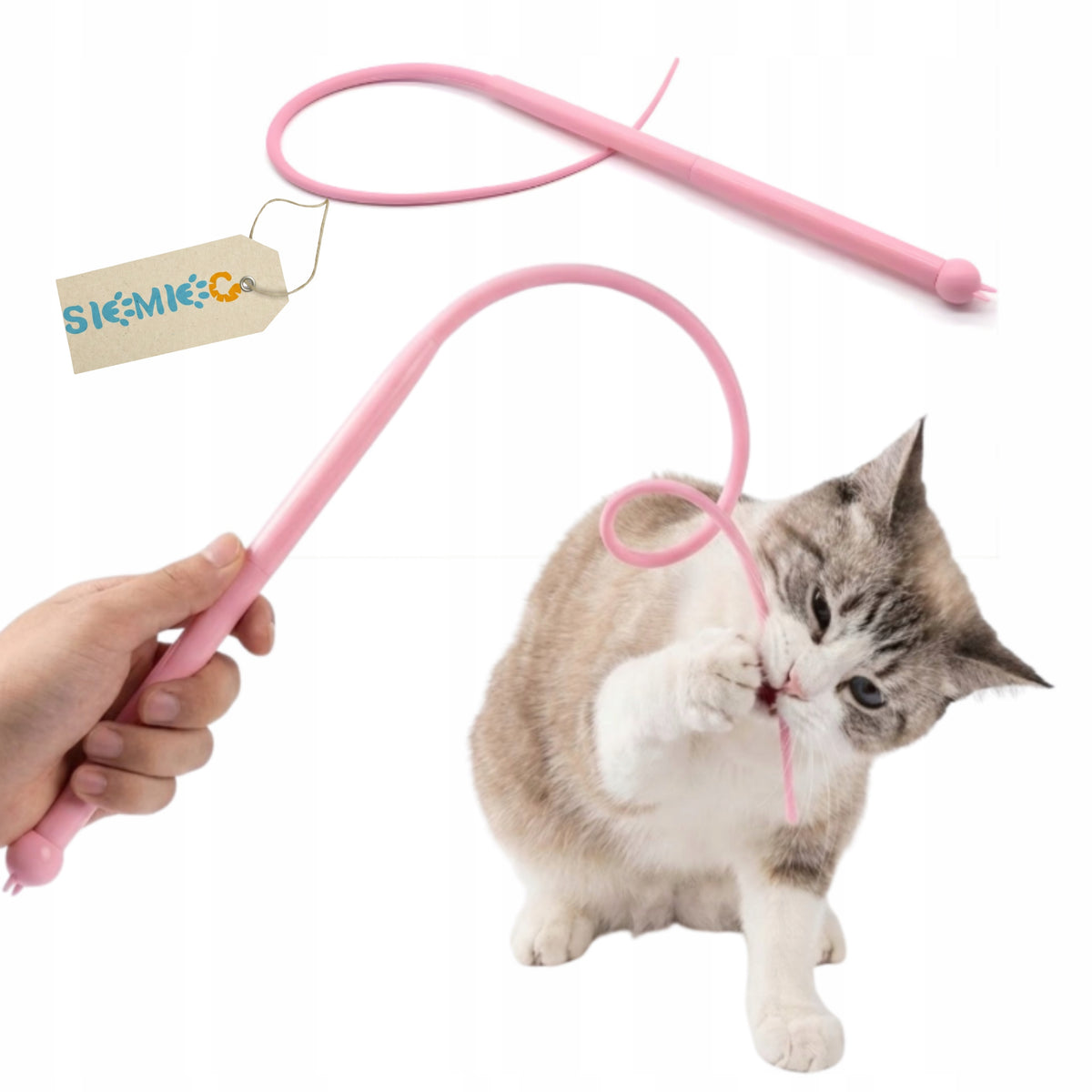 CAT TOYS - INTERACTIVE ROD IN THE SHAPE OF A MOUSE TAIL SIEMIEC