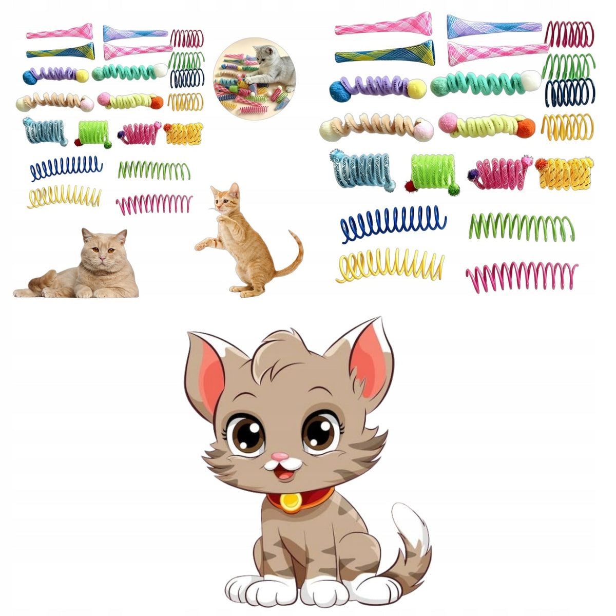 CAT TOYS SET OF 20 DIFFERENT MULTICOLOR SENSORY SPRINGS