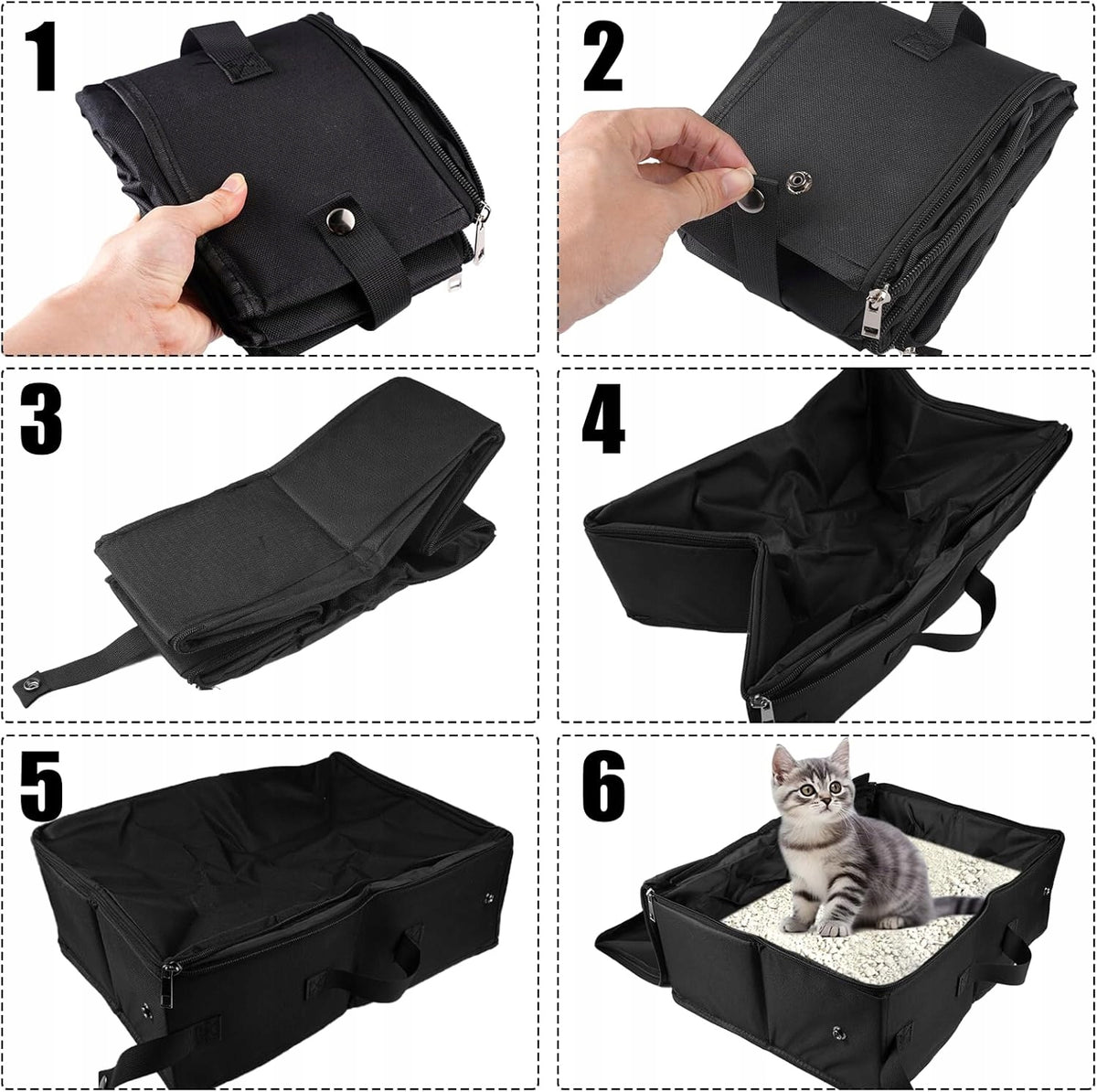 CAT TRAVEL LITTER BOX 40x30 FOLDABLE WATERPROOF PORTABLE LID Manufacturer code KUWETA PODRÓŻNA DLA KOTA 40x30 SKŁADANA