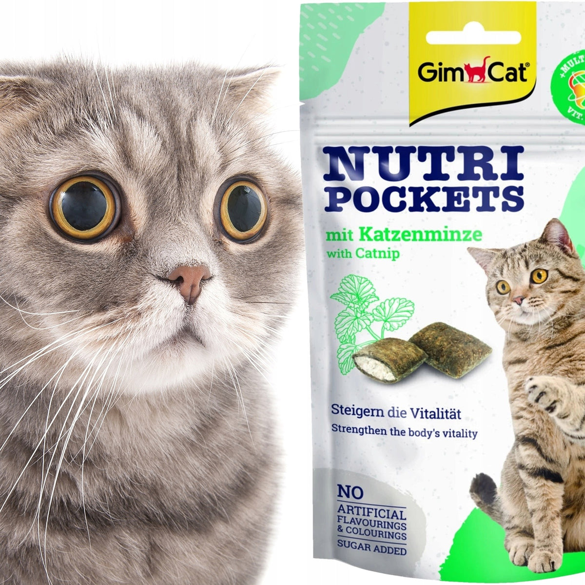 CAT TREATS CRUNCHES WITH CATNIP FLAVORS VITAMIN 60G FOR CAT Weight 0.05 g