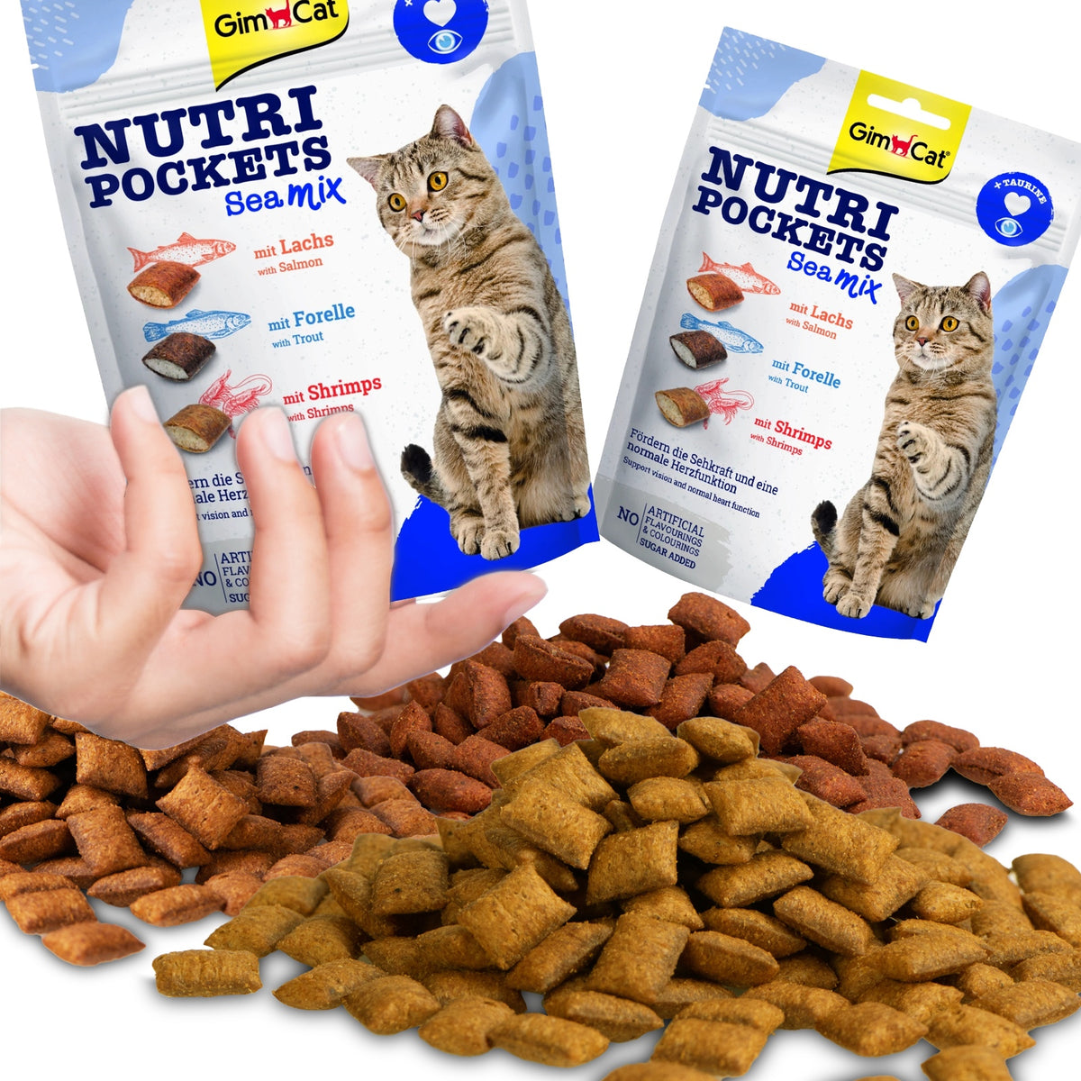 CAT TREATS MIX SEA CRISPS CAT FOR EYES HEART TAURINE 150G Brand Gimdog