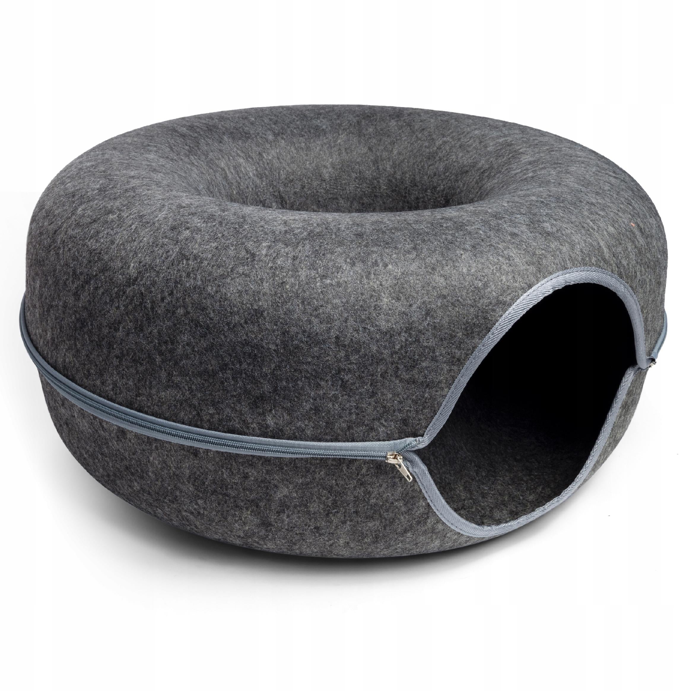 CAT TUNNEL BED ROUND DONUT COTTAGE 60 CM DARK GREY Brand Xtech