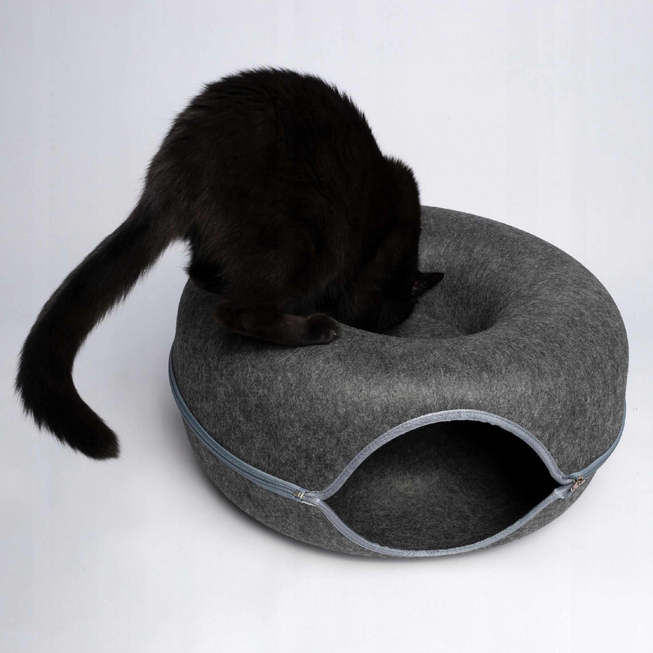 CAT TUNNEL BED ROUND DONUT COTTAGE 60 CM DARK GREY Color gray