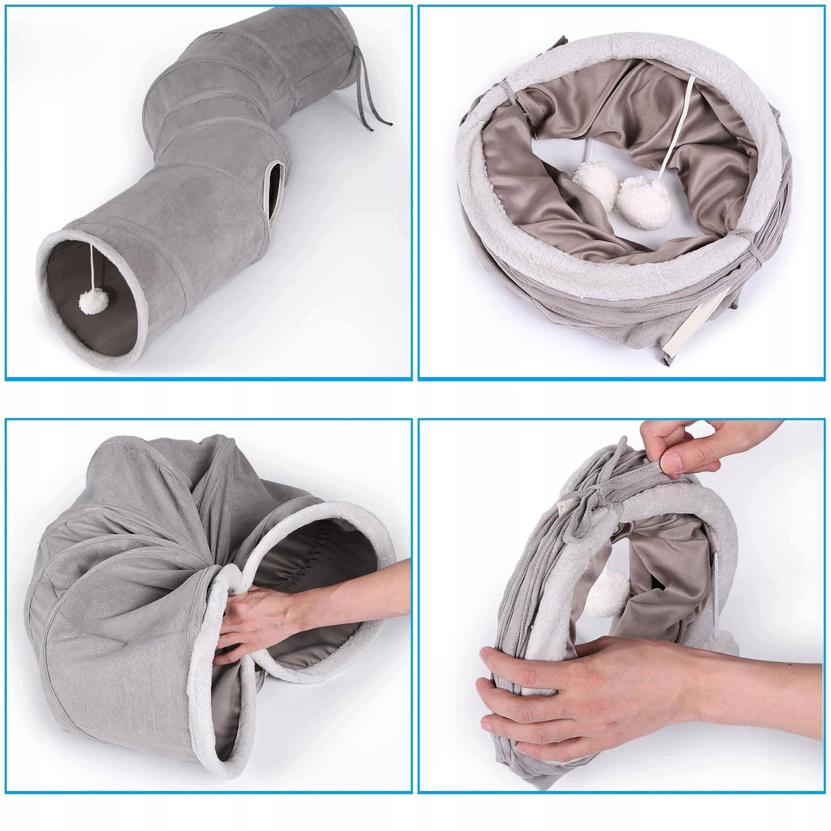 CAT TUNNEL FOLDING 120 CM PLAY TENT WITH BALL GREY COTTAGE Manufacturer code 7ZYSP51471144