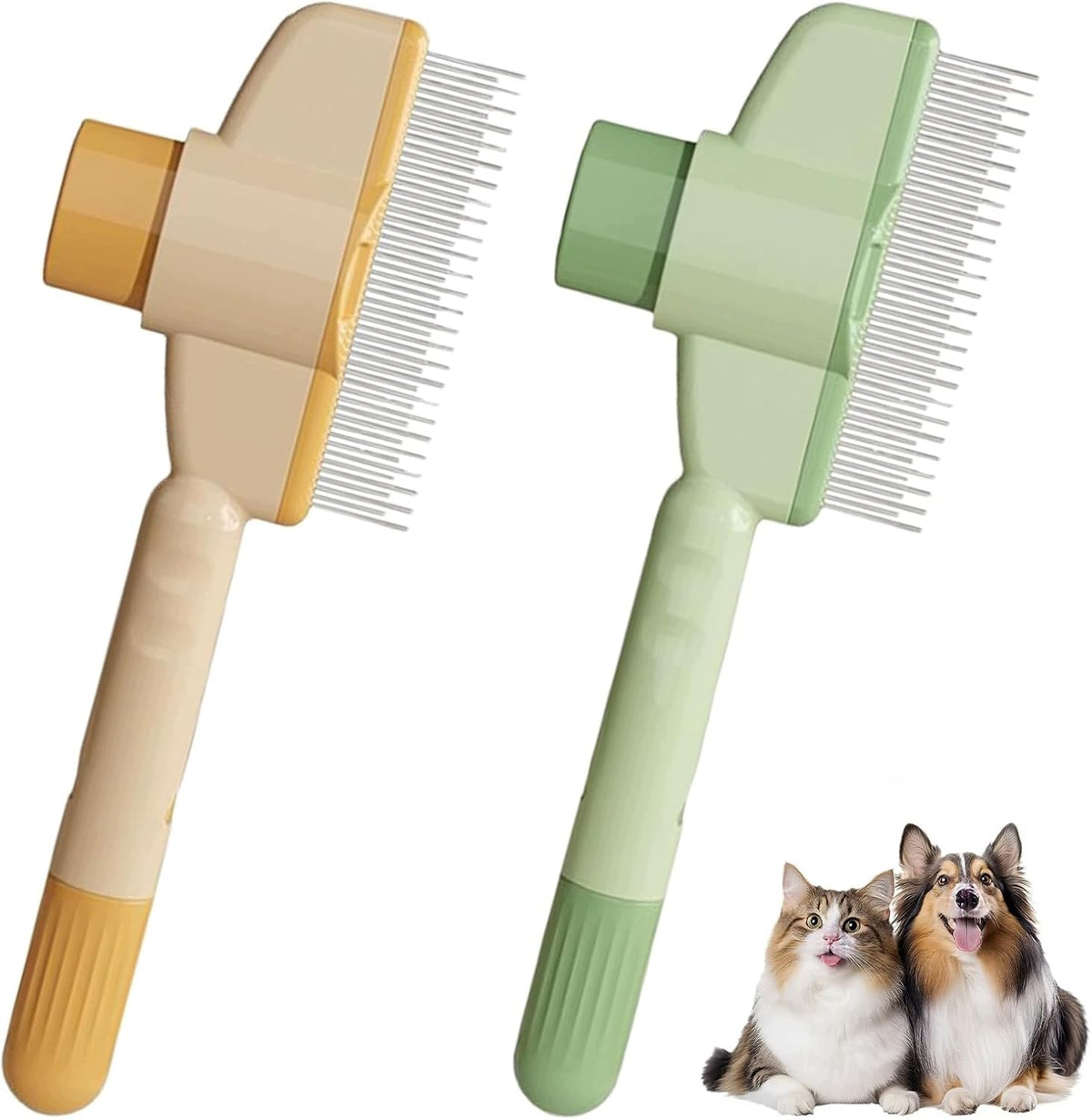 CAT UNDERCOAT BRUSH 2 PCS SELF-CLEANING PIR COMB