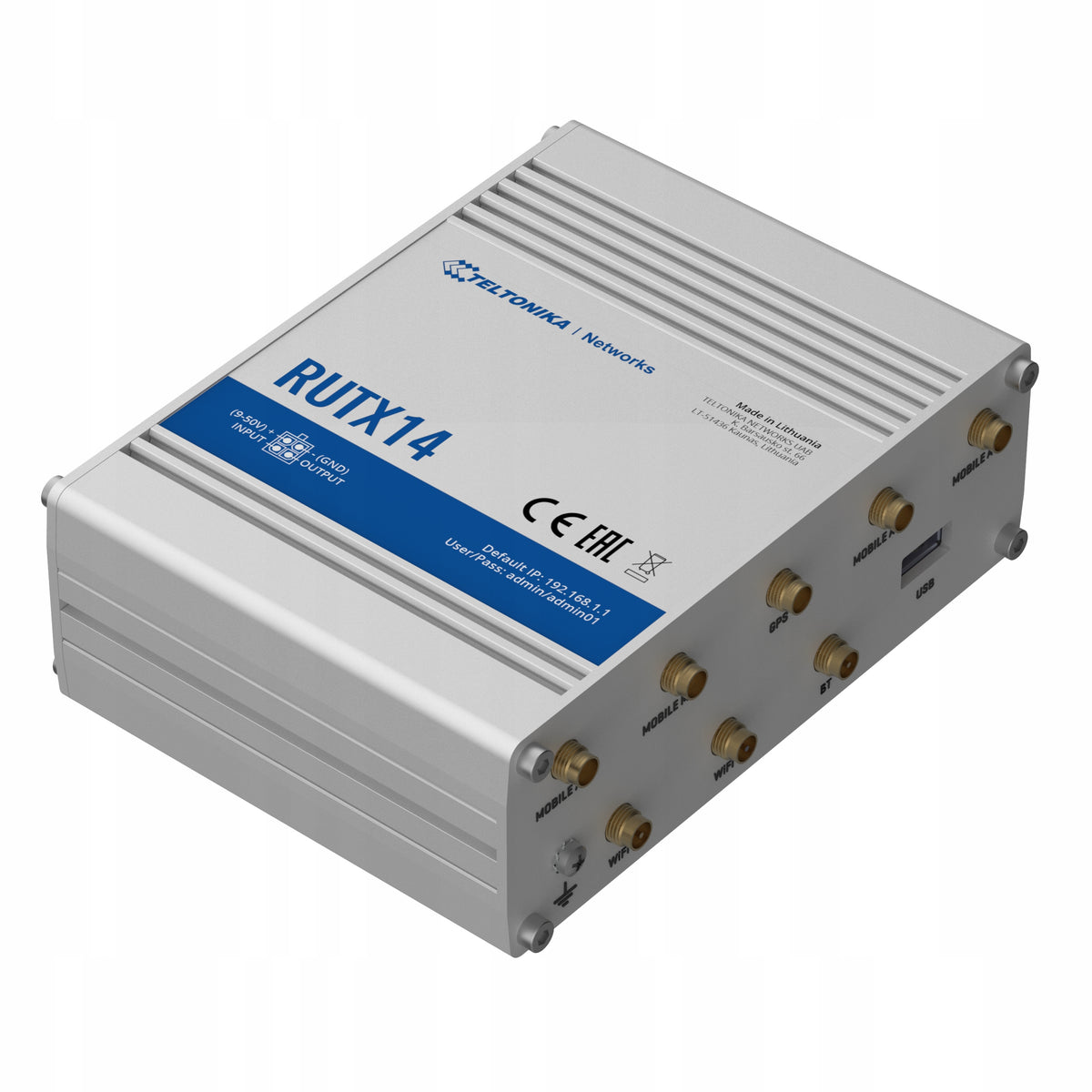 CAT12 INDUSTRIAL LTE ROUTER TELTONIKA RUTX14 Dual SIM, Wifi 2,4G 5G 3xWAN Manufacturer code KILTEIROU0038