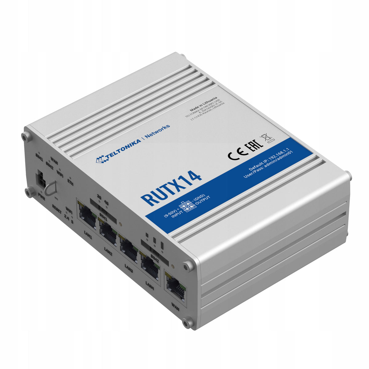 CAT12 INDUSTRIAL LTE ROUTER TELTONIKA RUTX14 Dual SIM, Wifi 2,4G 5G 3xWAN