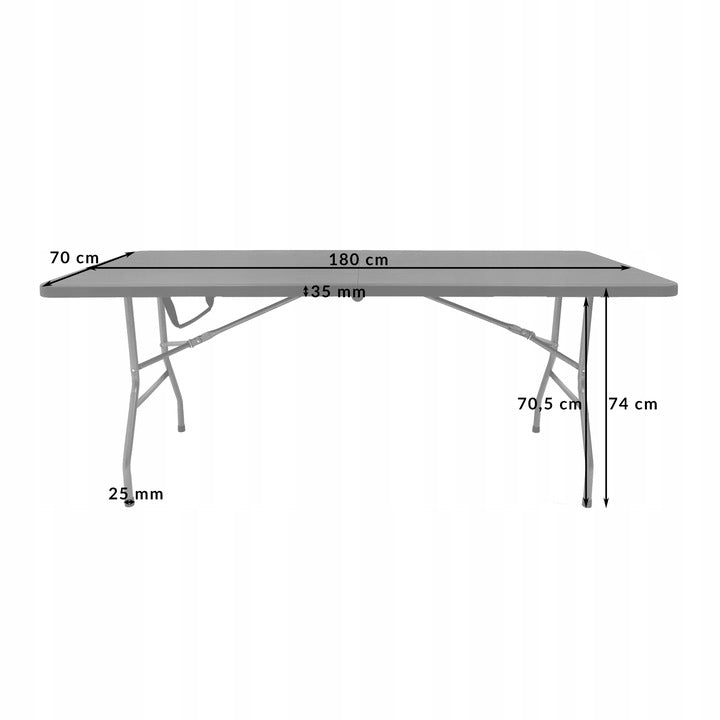 CATERING SET BANQUET GARDEN TABLE 180X70 + 6X PARTY CHAIR WHITE Color white