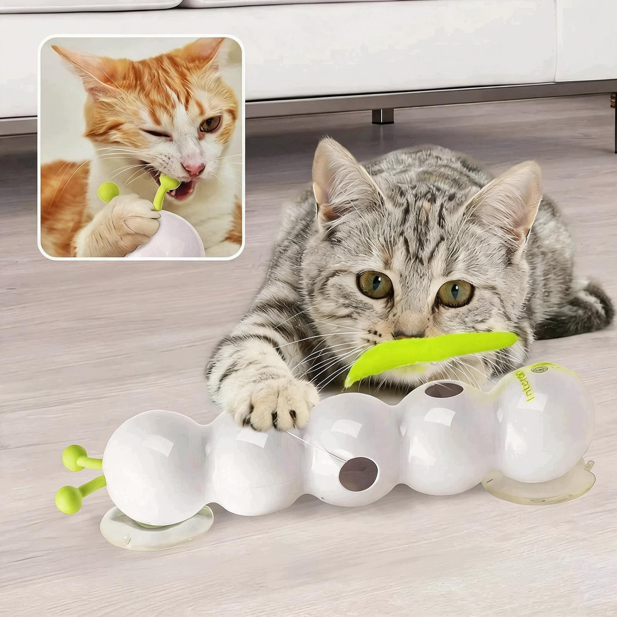 CATERPILLAR CAT TOY CAT MOVING INTERACTIVE ROD WITH SUCTION CUP Packaging status original