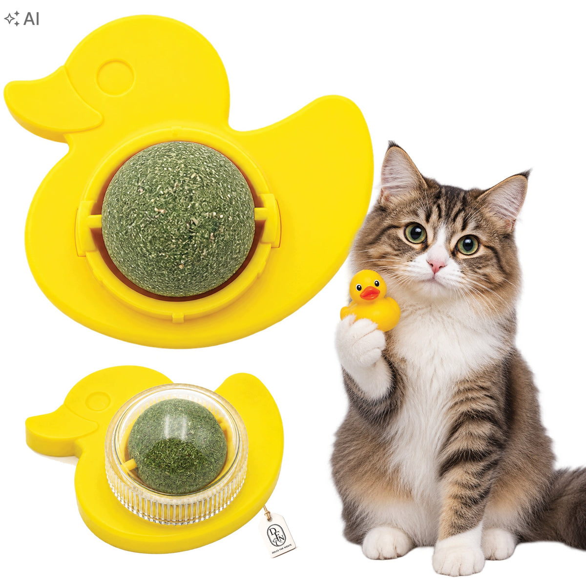 CATNIP BALL FOR CAT WITH HANDLE BALL TOY LICK DELICACY