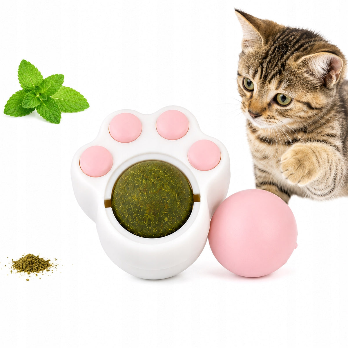 CATNIP TOY INTERACTIVE PAW-SHAPED BALL Packaging status original