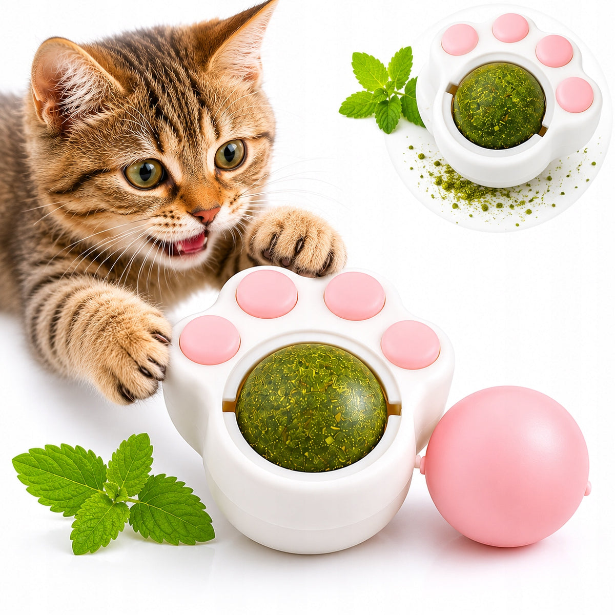 CATNIP TOY INTERACTIVE PAW-SHAPED BALL