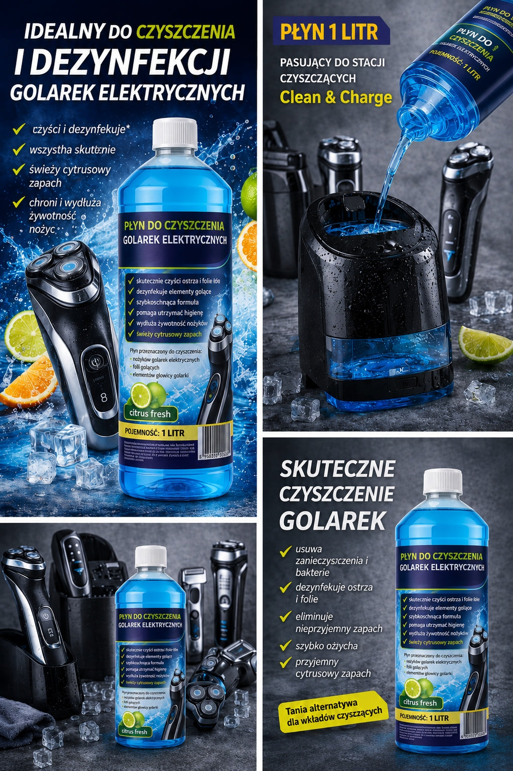 CCR 2L Shaver Cleaner Compatible with BRAUN Clean & Renew Brand Wellsept