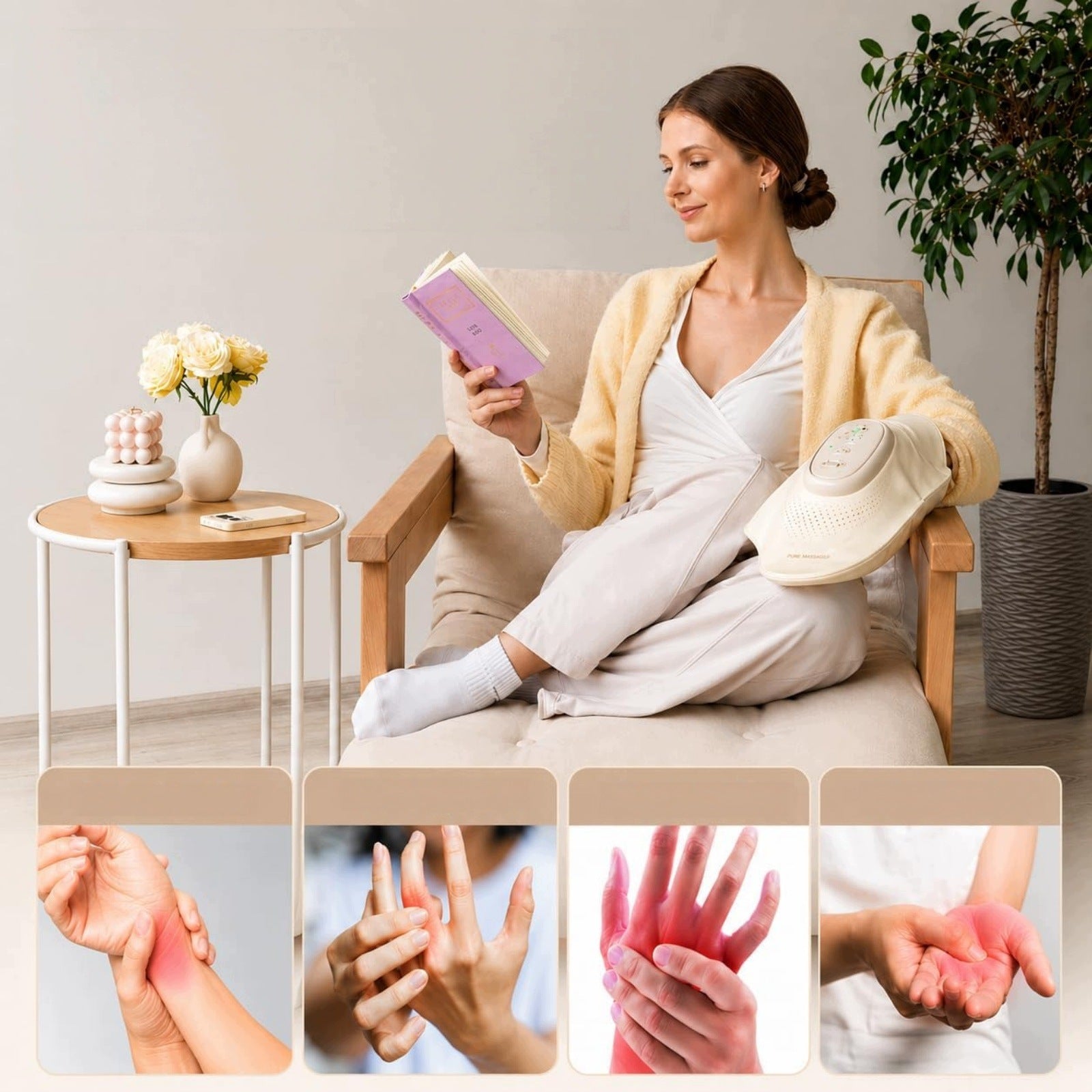 CEEHOOM Ultra-Slim Hand Massager with Heat Compression for Hand Pain Relief Manufacturer code EEE-BC-030-2