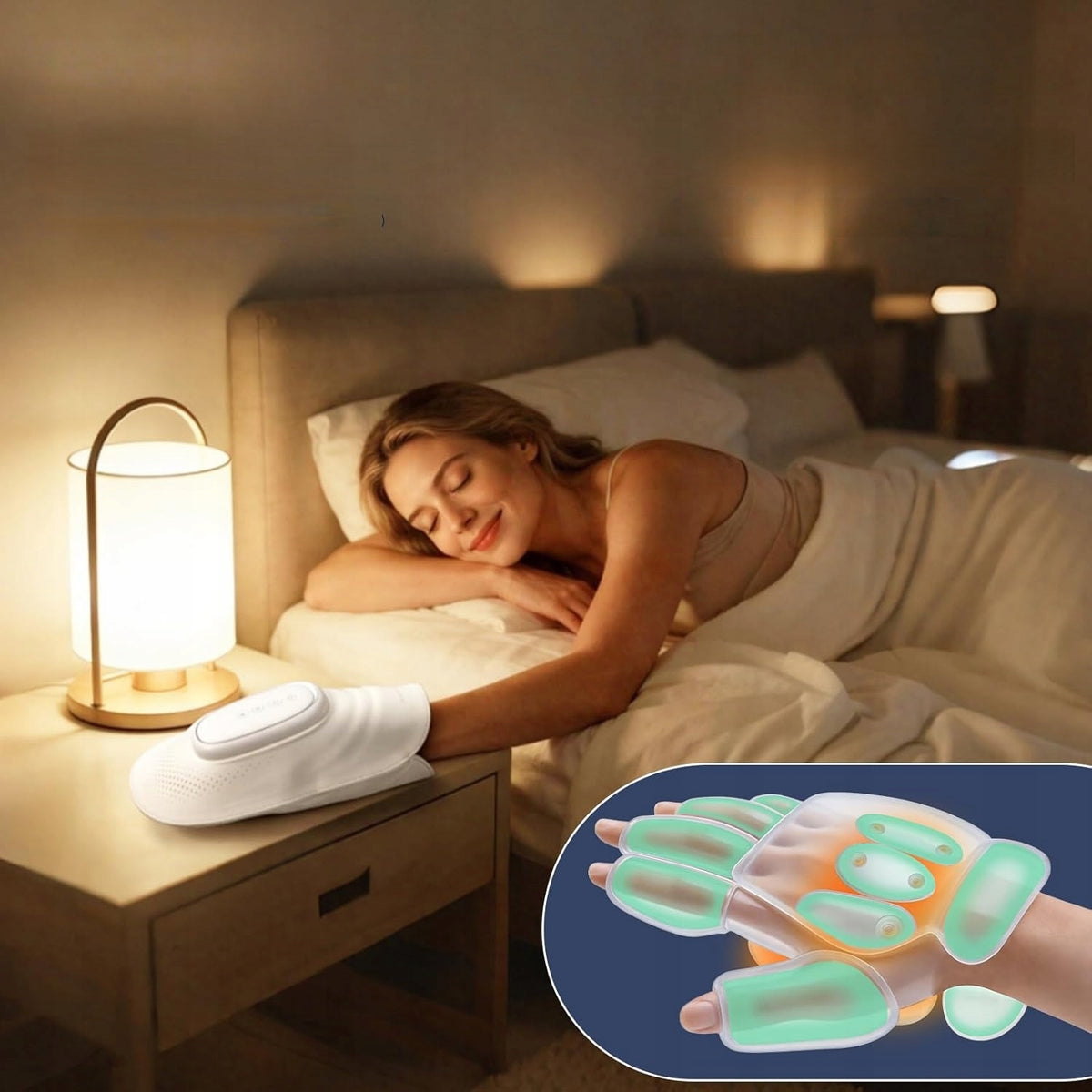 CEEHOOM Wirst Hand Massager Massage Glove Acupressure Heating Vibration Manufacturer code EEE-BC-030