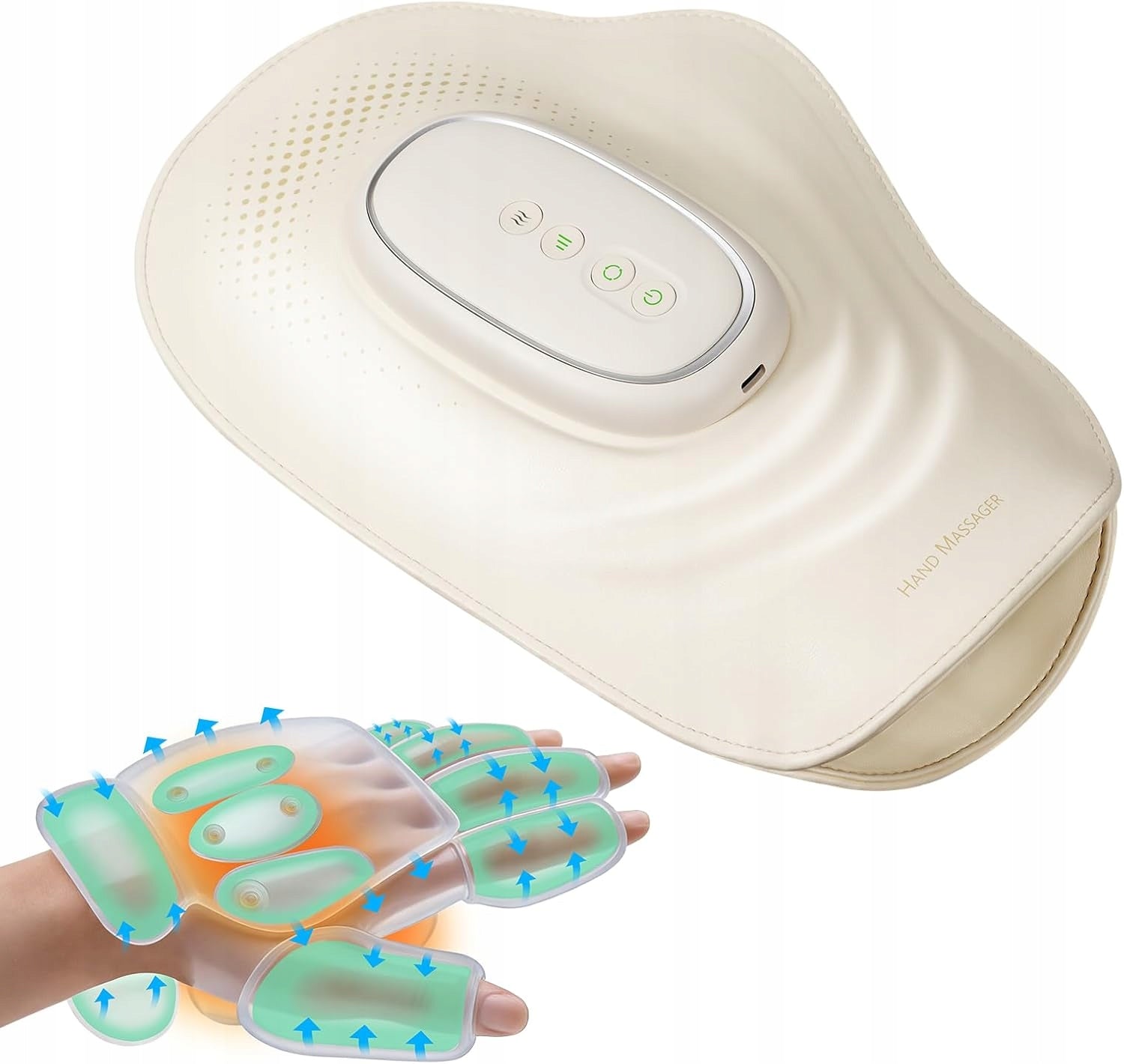 CEEHOOM Wirst Hand Massager Massage Glove Acupressure Heating Vibration