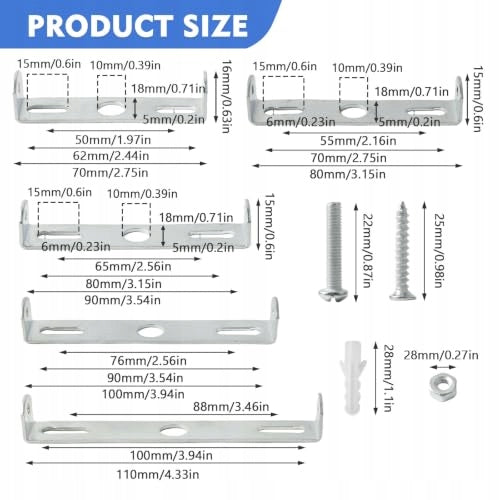 CEILING BRACKETS FOR LAMPS 10 PIECES SIZES 70 110 MM MOUNTING STEEL Manufacturer code Bez marki