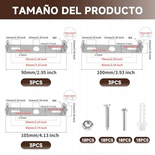 CEILING BRACKETS FOR LAMPS SET OF 9 PIECES METAL UNIVERSAL METAL MOUNTING Manufacturer code Bez marki