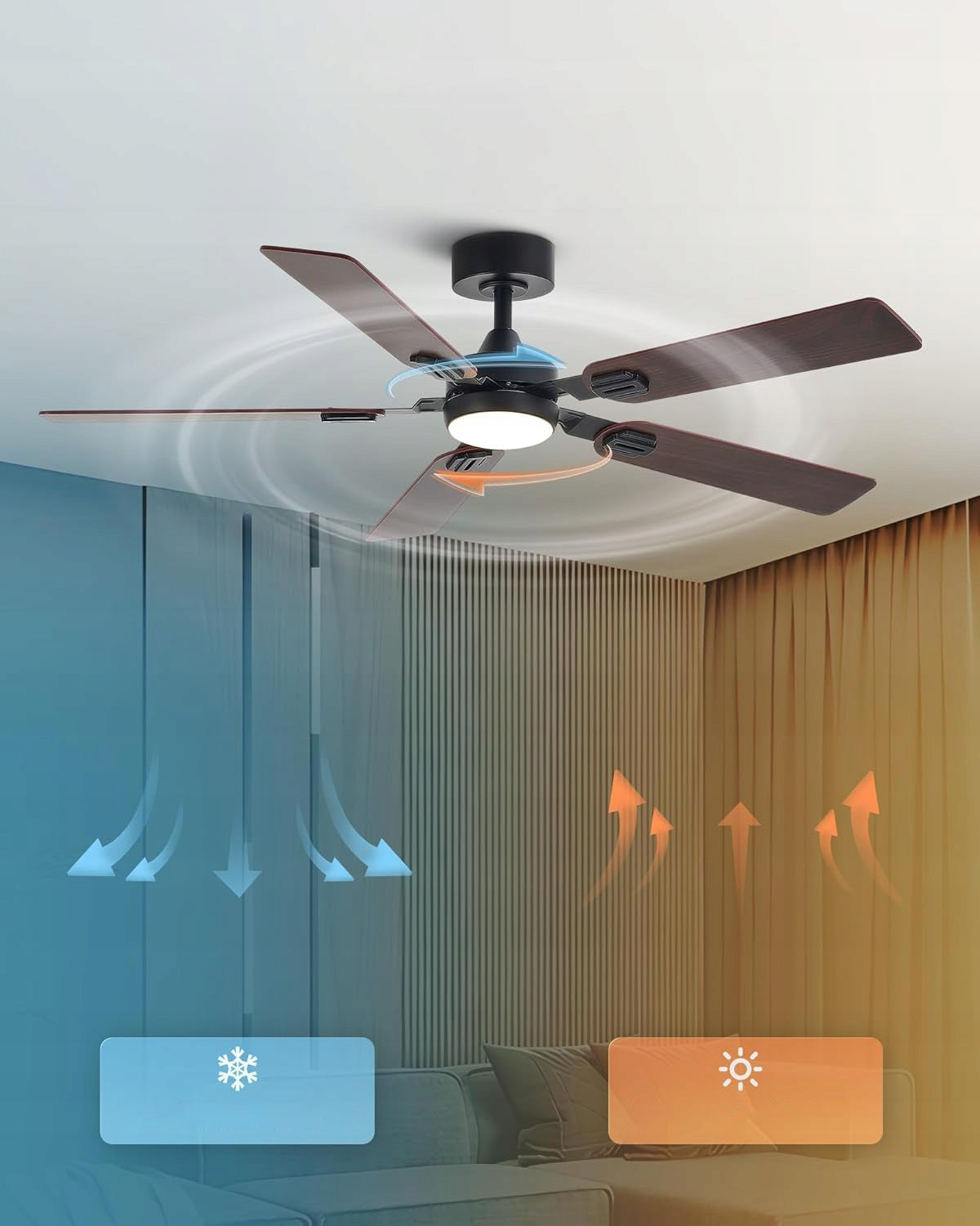 CEILING FAN CEILING LAMP 6 SPEEDS 132CM WITH TIMER + REMOTE CONTROL Brand no brand