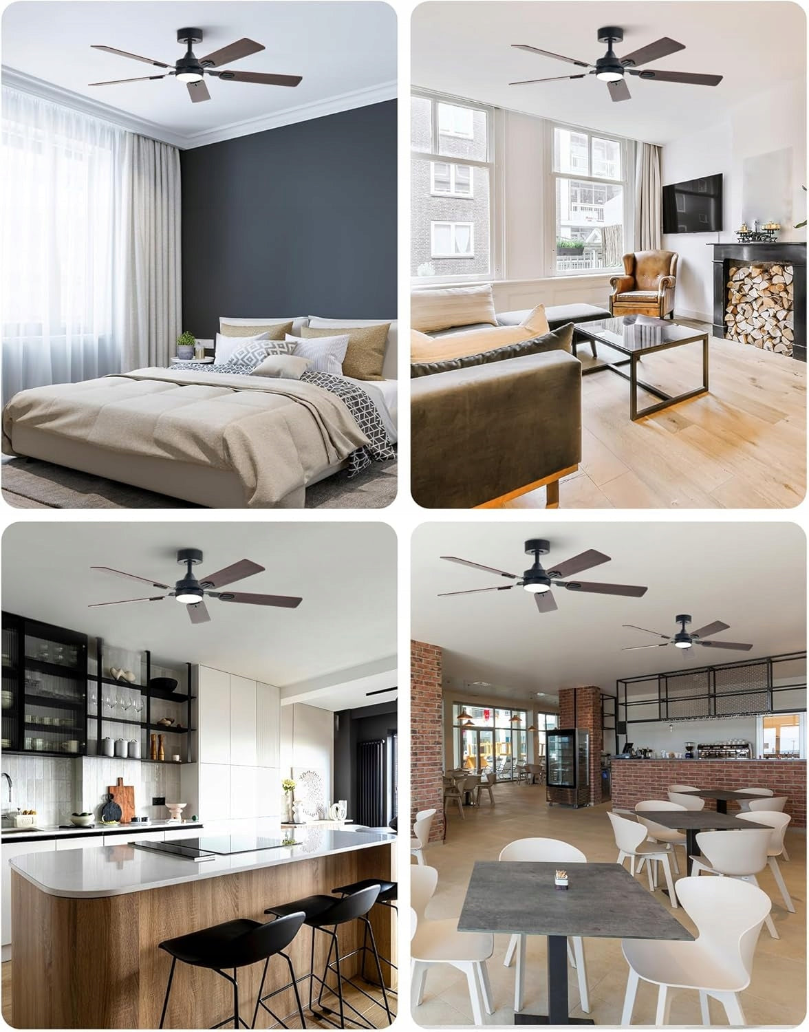 CEILING FAN CEILING LAMP 6 SPEEDS 132CM WITH TIMER + REMOTE CONTROL Dominant color brown