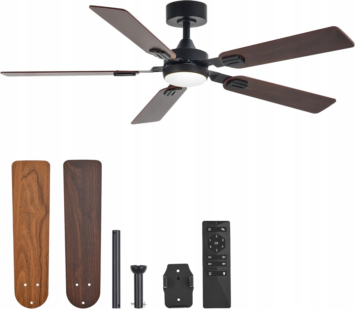 CEILING FAN CEILING LAMP 6 SPEEDS 132CM WITH TIMER + REMOTE CONTROL Functions timer