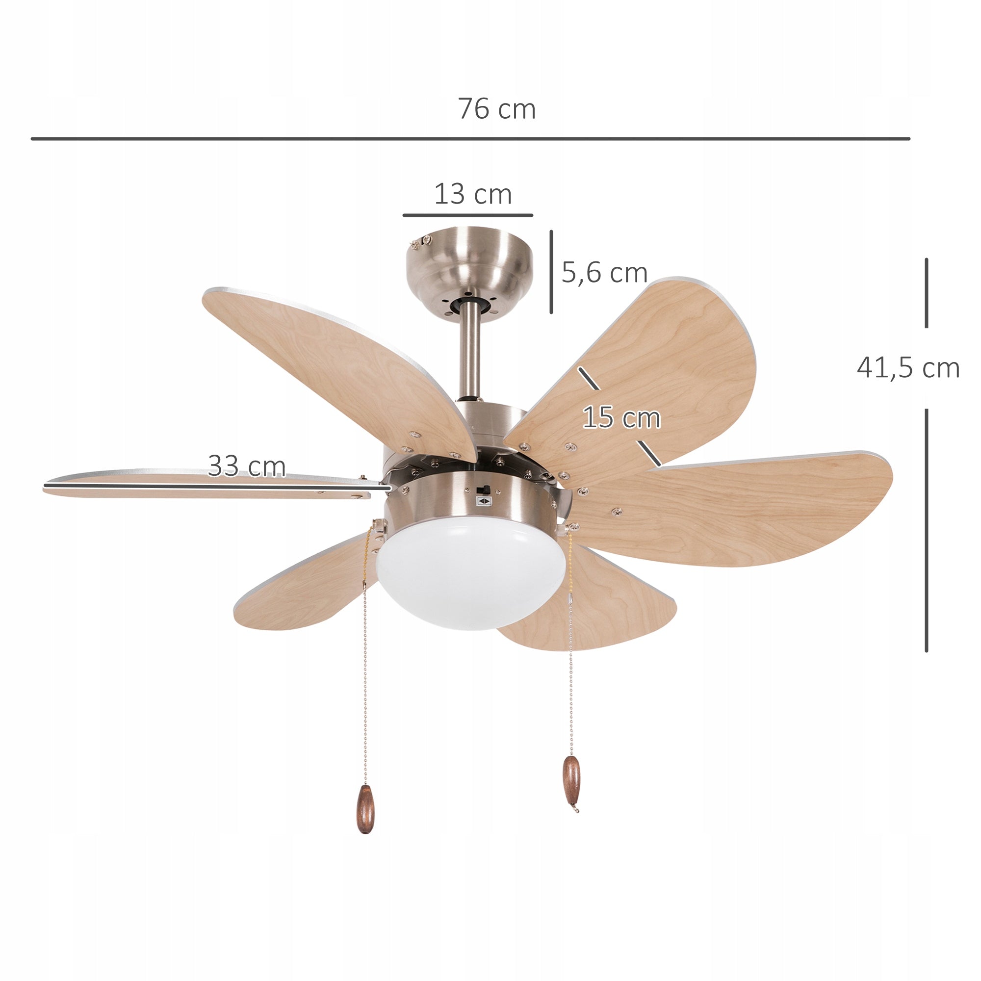 CEILING FAN HOMCOM brown Fan type ceiling