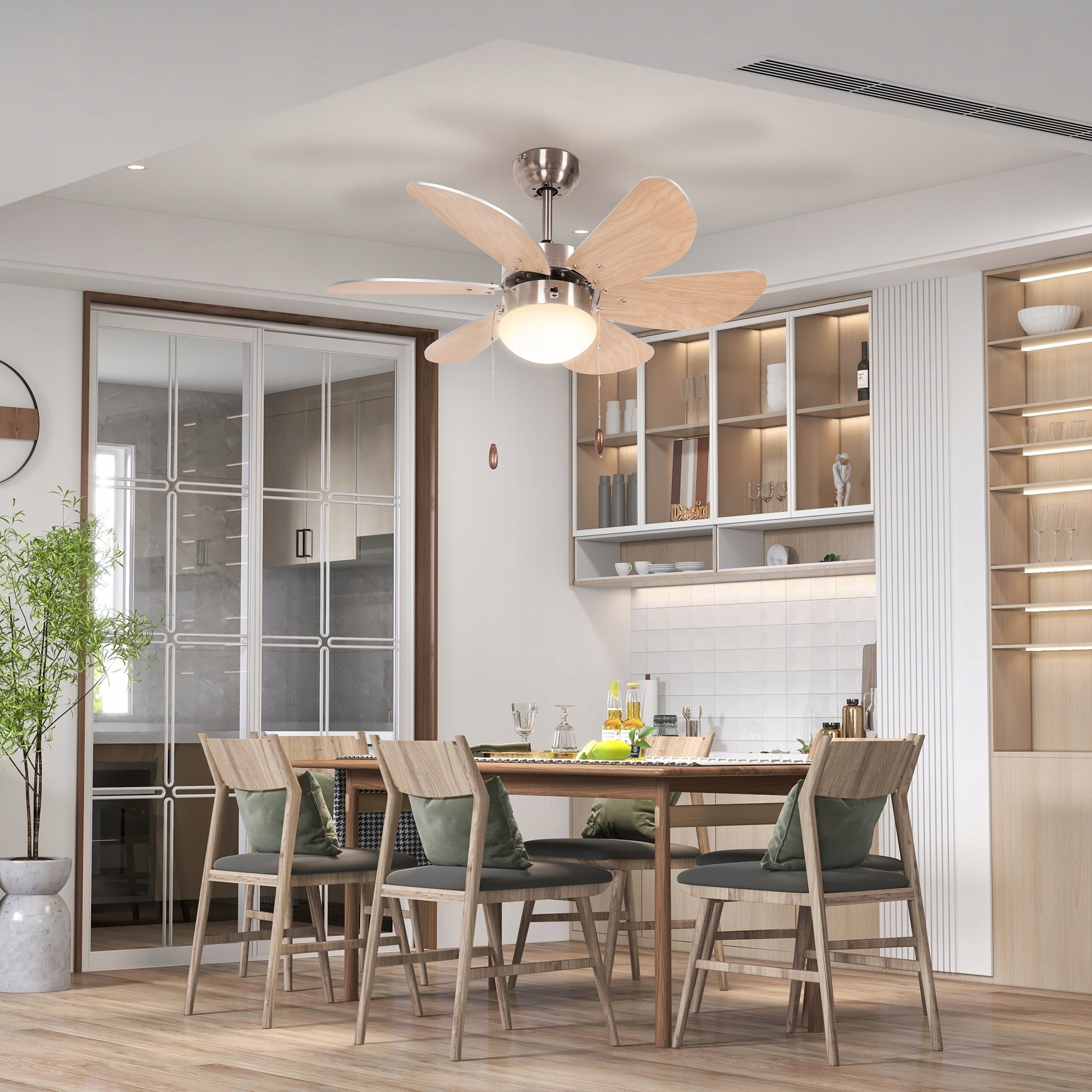 CEILING FAN HOMCOM brown Model HOMCOM