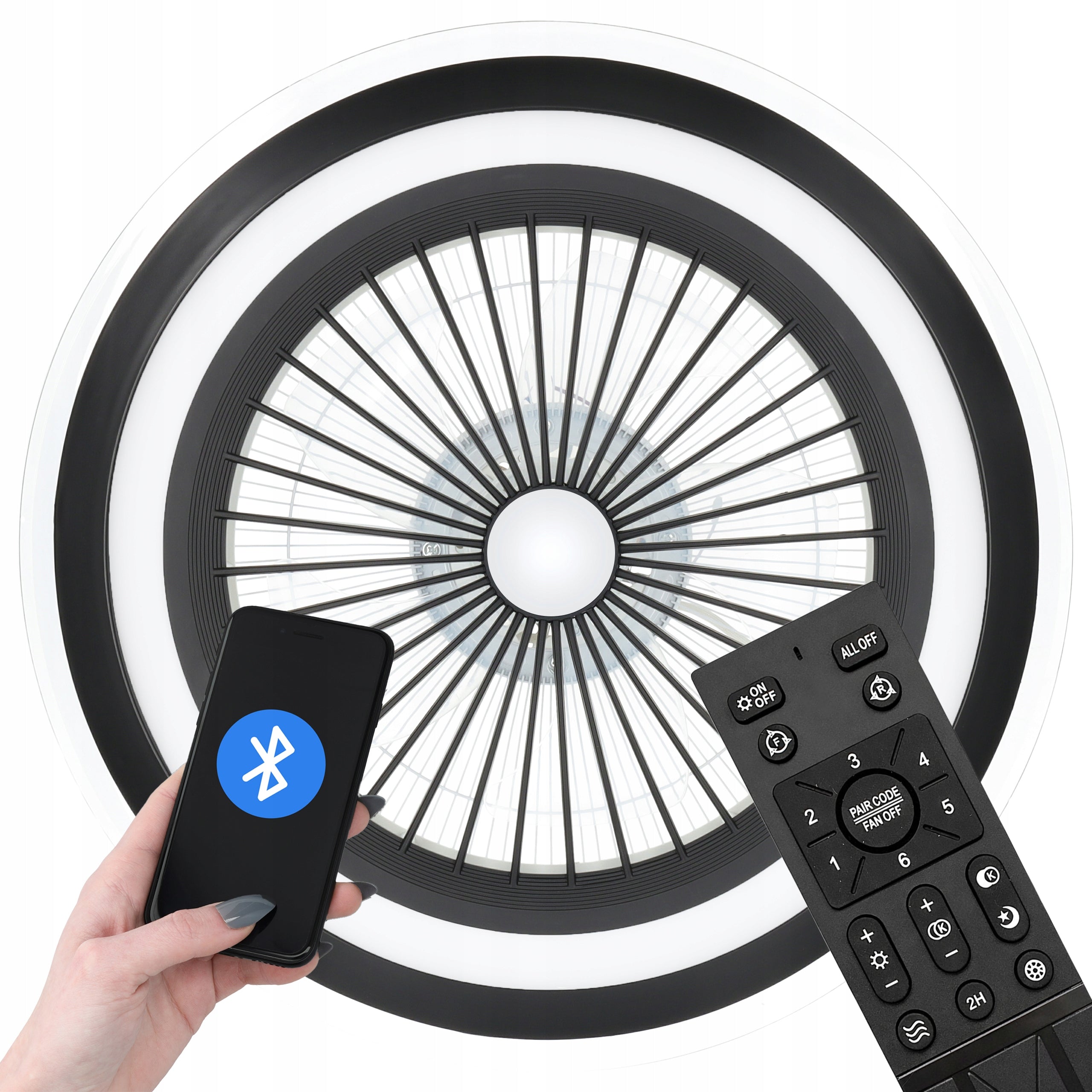 CEILING FAN PLAFOND LED LAMP 52 CM LARGE BLUETOOTH APPLICATION