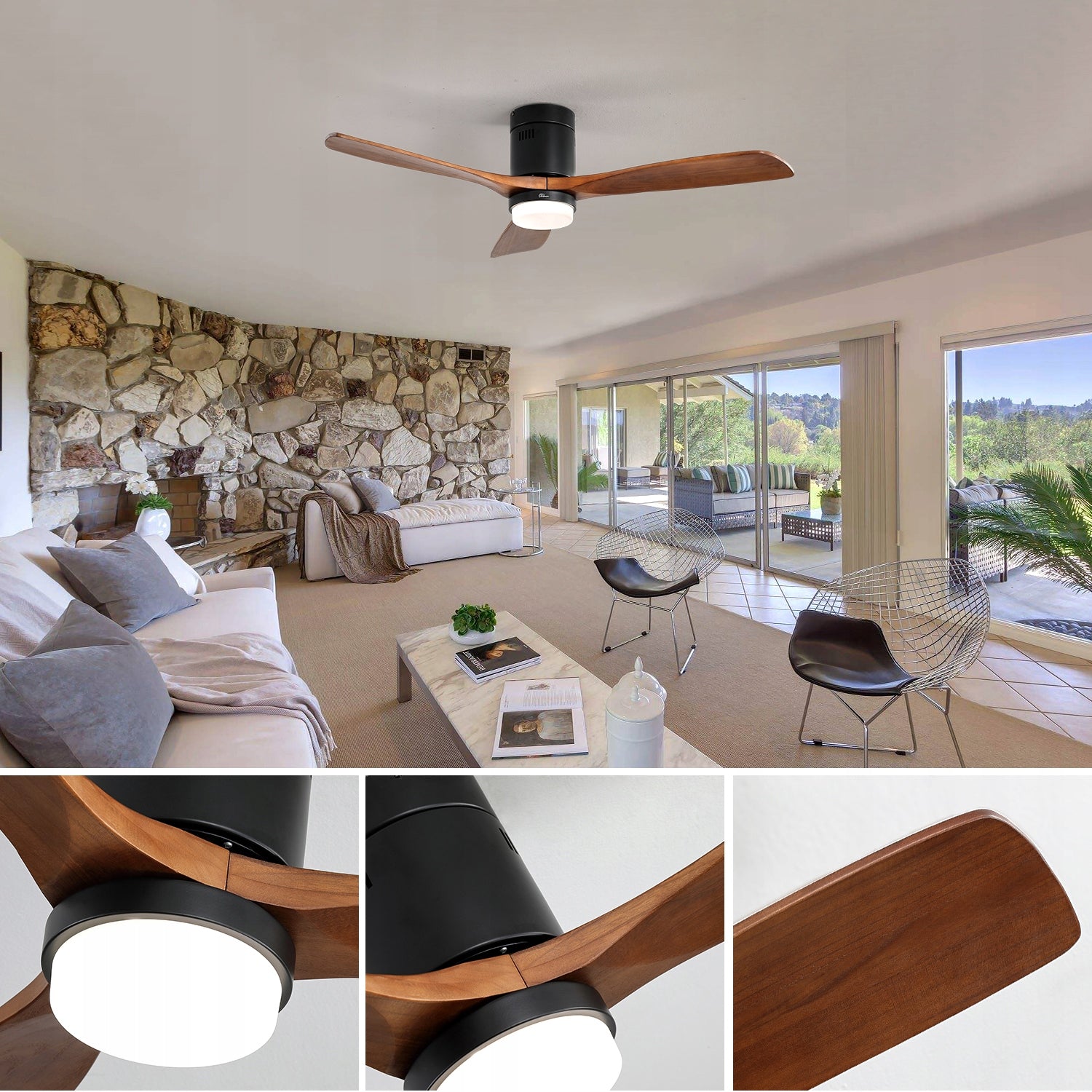 CEILING FAN WINDMILL 132 CM REMOTE CONTROL LED LAMP WITH WINDMILL Black Manufacturer code 8009918291878