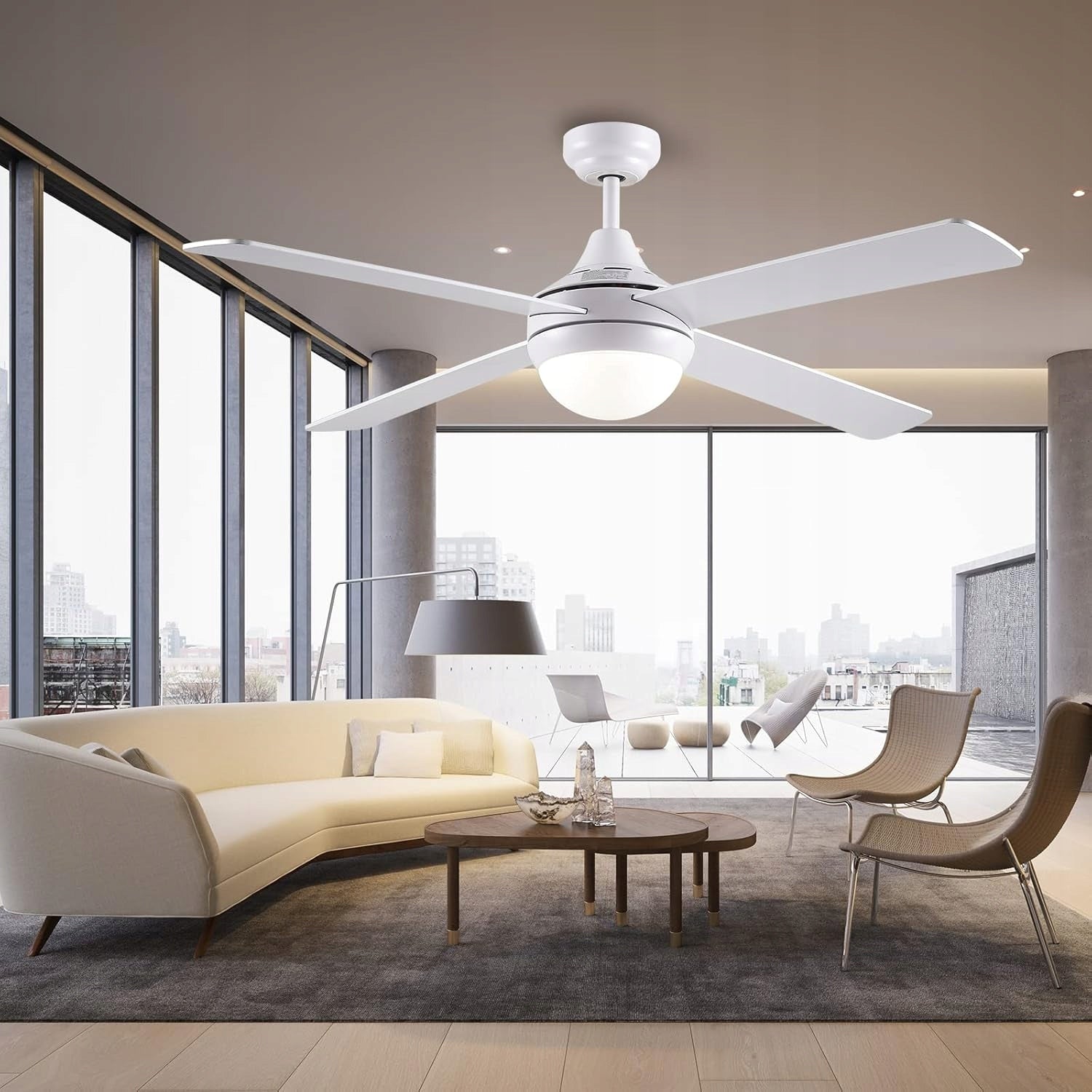 CEILING FAN WITH LED ILLUMINATION CJOY 48-1055 48'' WITH REMOTE CONTROL QUIET Manufacturer code 48-1055