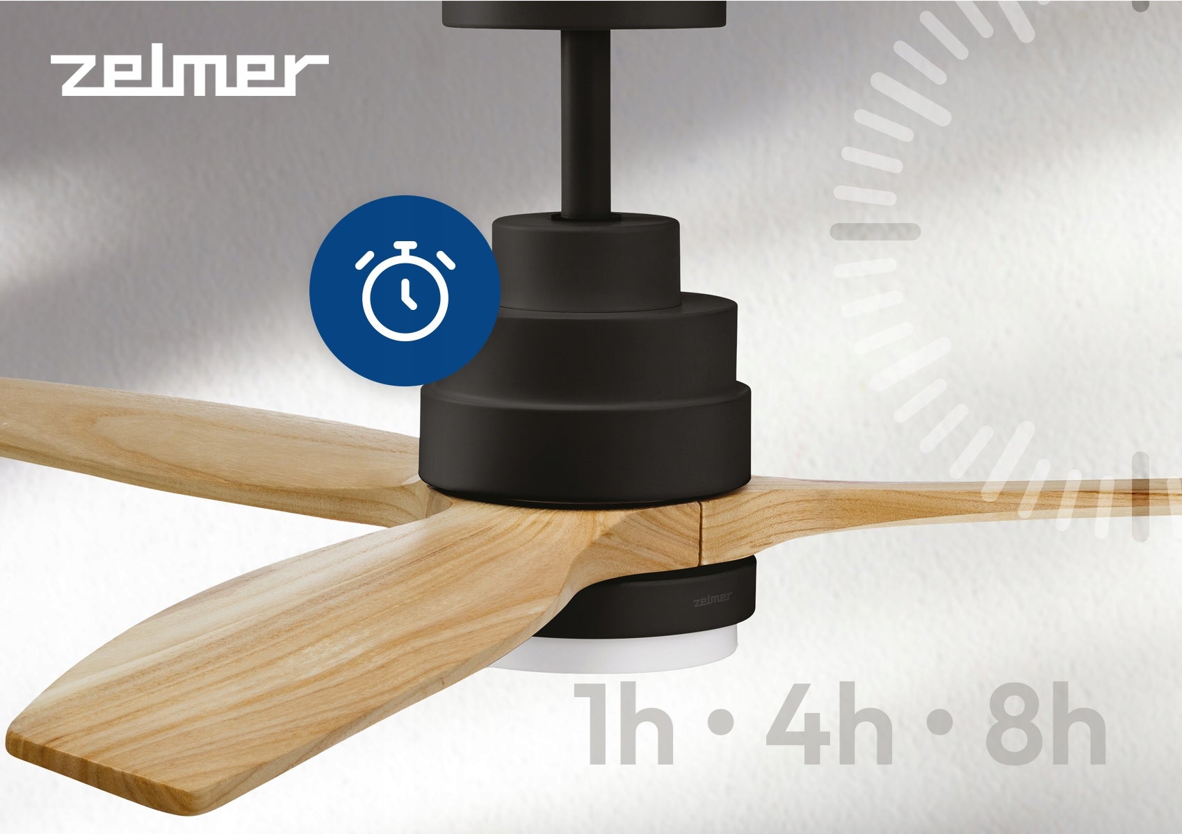 CEILING FAN ZELMER FAN LED LAMP ULTRA QUIET 6MODES BLACK BEECH Manufacturer code ZCF7600