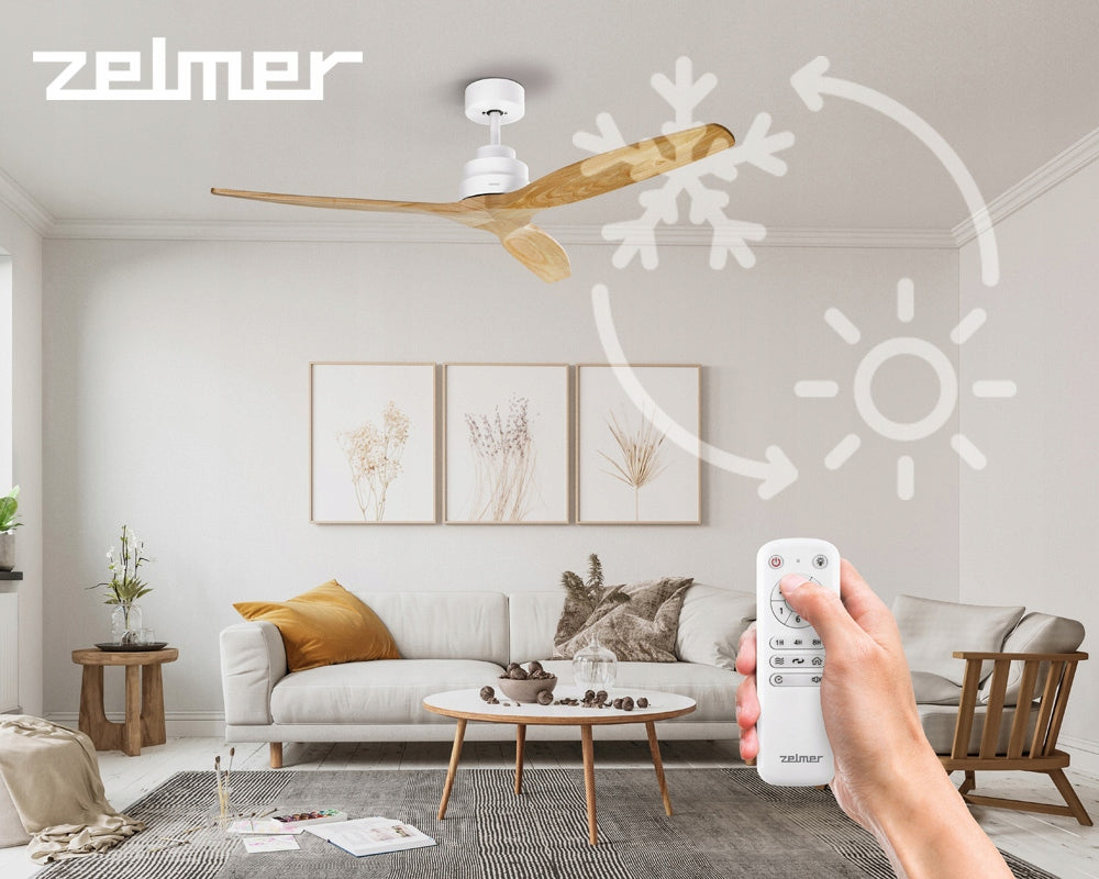 CEILING FAN ZELMER FAN ULTRA QUIET 6 MODES WHITE OAK Fan type ceiling