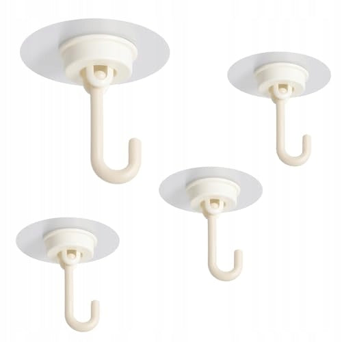 CEILING HOOKS SELF ADHESIVE ROTATING 360 WITHOUT DRILLING 4 PCS. FOR HOME Brand no brand