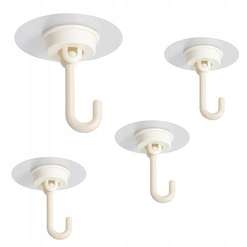 CEILING HOOKS SELF ADHESIVE ROTATING 360 WITHOUT DRILLING 4 PCS. FOR HOME
