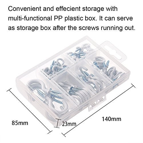 CEILING HOOKS VINYL SCREWS FOR CUPS SET OF 80 PCS 6 SIZES Manufacturer code SWC5908807067361