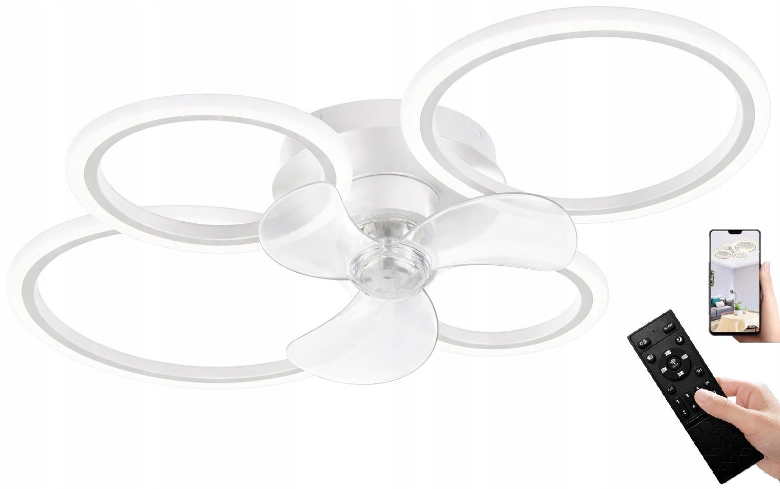 CEILING LAMP WITH REMOTE CONTROL LIGHTING WITH FAN 60 IN