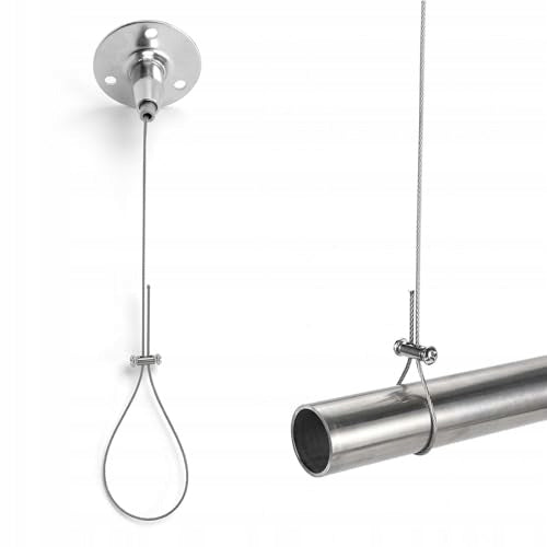 CEILING MOUNT CLOTHES BAR ADJUSTABLE STEEL SET OF 2 Brand no brand
