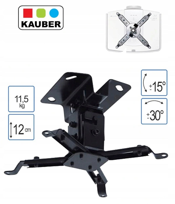 CEILING PROJECTOR HOLDER UNIVERSAL ADJUSTABLE KAUBER UP 12 cm BLACK Brand Kauber