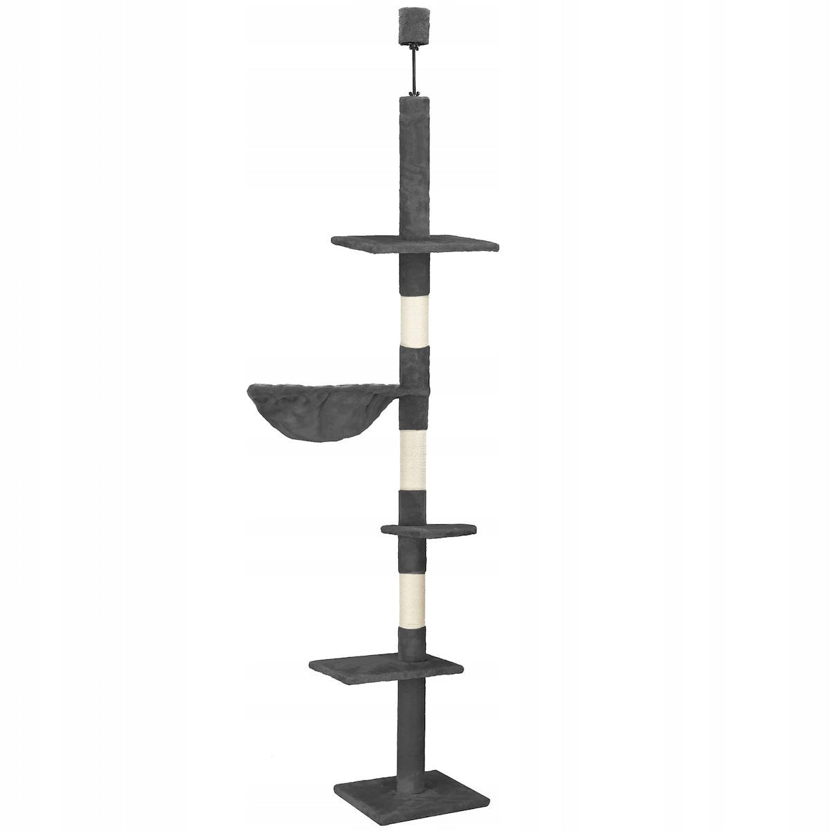 CEILING SCRATCHING POST 5 LEVELS FOR CAT LARGE BED POST TOWER GREY XXL Trade name słupek do drapania drapak dla kota zabawka