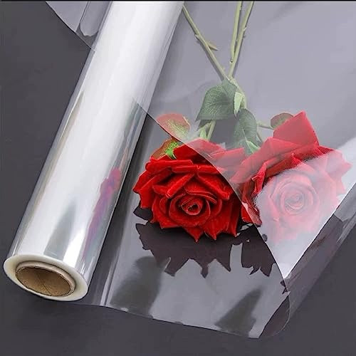 CELLOPHANE FILM TRANSPARENT ROLL 80CM X 30M PACKING GIFT Length 1 cm