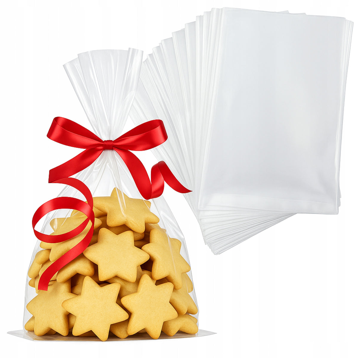 CELLOPHANE FOIL BAGS FOR GIFT WEDDING HOLIDAYS 10X15 CM 100 PCS