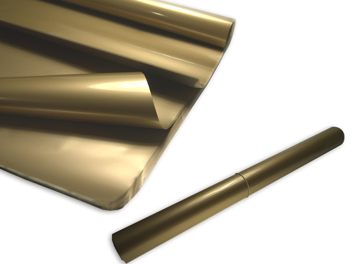 CELLOPHANE FOIL for gift wrapping WEDDING CHRISTMAS dark gold 70x50cm