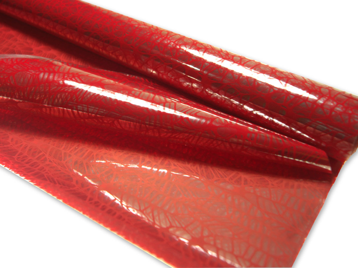 CELLOPHANE FOIL for gift wrapping WEDDING HOLY raffia red 70x50cm
